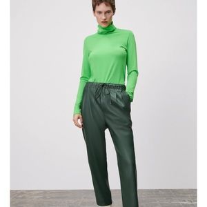 Zara FAUX LEATHER THE WEEKEND PANTS